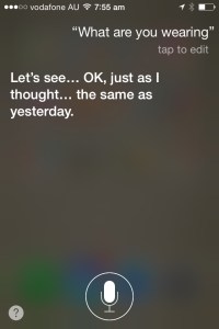 Asking Siri what she is wearing
