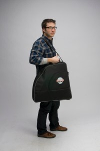 Image of The Porta-Booth Pro folded up in the carry bag